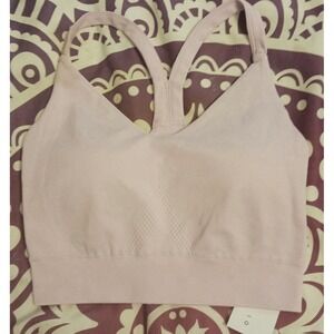 NEW Core‎ 10 Light Pink Ribbed Light Support Sports Bra, Size Small